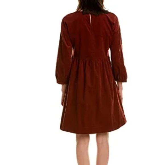 Madewell Easy Corduroy Rusted Burgundy Puff-Sleeve Mini Dress - Picture 11 of 11